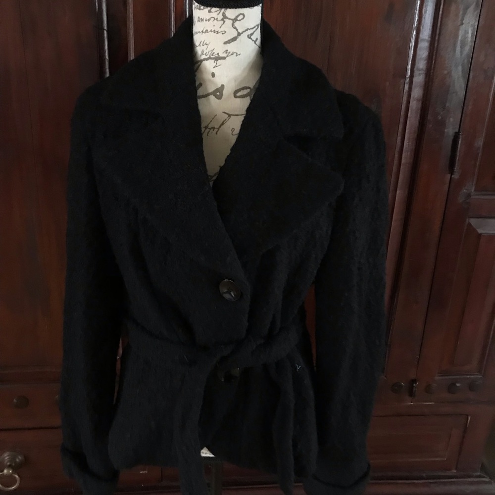 MaxMara Boucle wool coat black